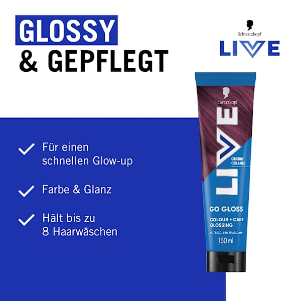Farb-Glanzbehandlung Glossing Go Gloss, Cherry Cola Red Schwarzkopf LIVE