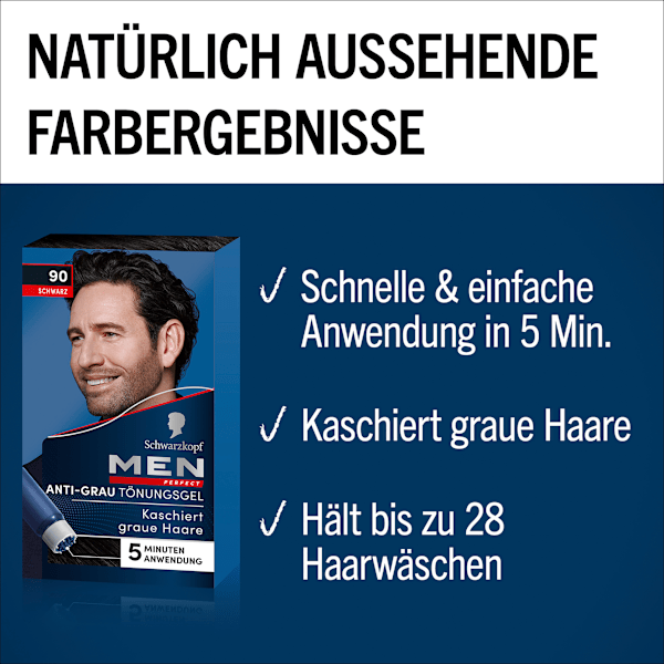 Intensivtönung Anti-Grau-Gel 90 Schwarz Schwarzkopf Men Perfect