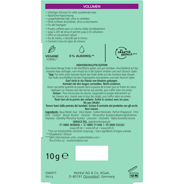 Haarpuder VOLUMEN Schwarzkopf taft