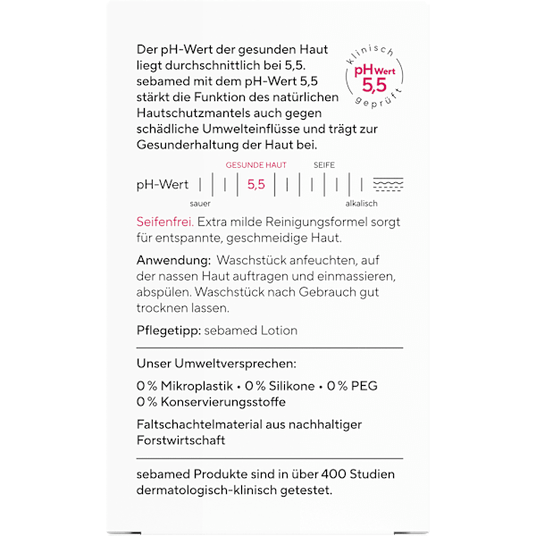 seifenfreies Waschstück mit Olivenöl sebamed