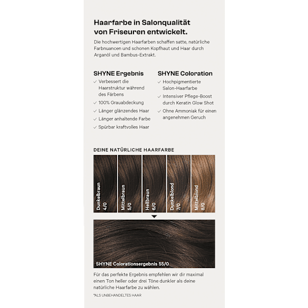 Haarfarbe 55/0 Barcelona Mittelbraun Natur SHYNE Professional