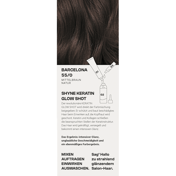 Haarfarbe 55/0 Barcelona Mittelbraun Natur SHYNE Professional