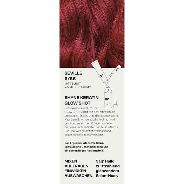 Haarfarbe 6/66 Seville Mittelrot Violett Intensiv SHYNE Professional