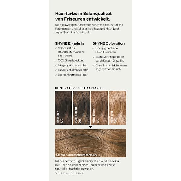 Haarfarbe 8/0 Amsterdam Mittelblond Natur SHYNE Professional