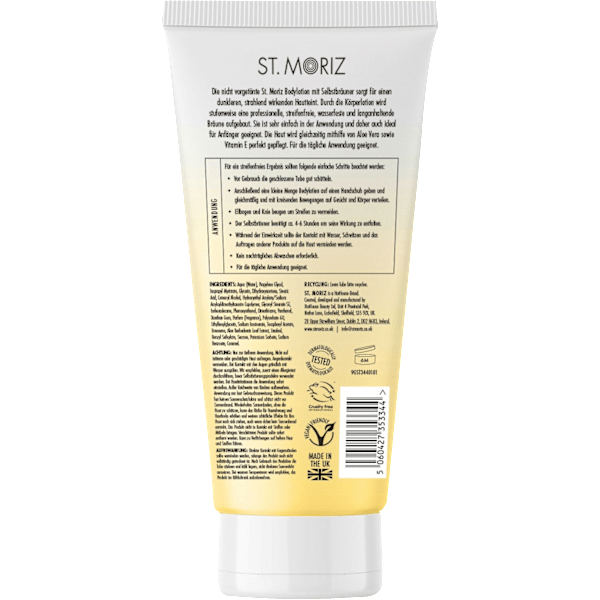 Bodylotion mit Selbstbräuner, leichte Bräune St. Moriz
