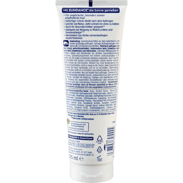 Sonnencremegel MED ultra sensitiv, LSF 50+ SUNDANCE