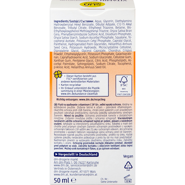 Sonnenfluid Gesicht mit Vitamin C, LSF 50+ SUNDANCE