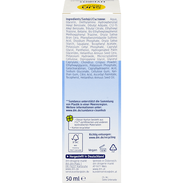 Sonnenfluid Serum Gesicht, Hydro+, LSF 50+ SUNDANCE
