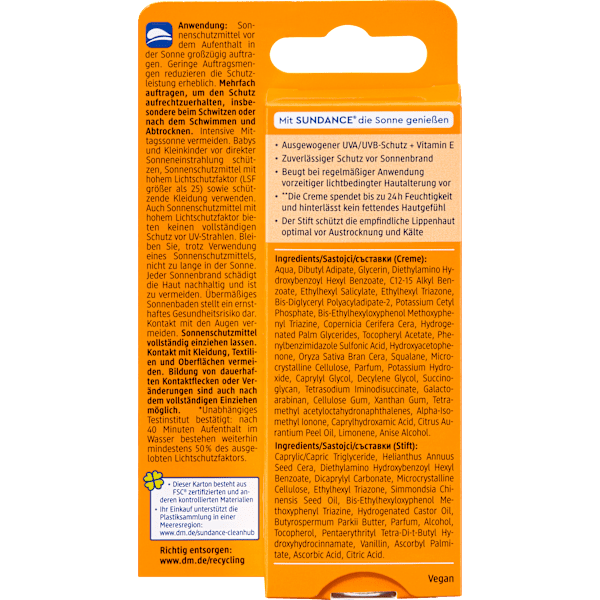 Sonnenschutz Kombi Gesicht Creme + Stift LSF 50 (25 ml & 3 g) SUNDANCE