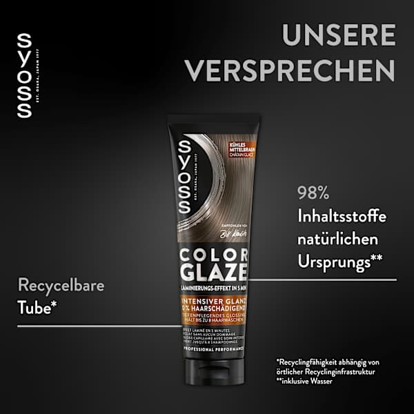 Farb-Glanzbehandlung Glossing Color Glaze kühles Mittelbraun Syoss