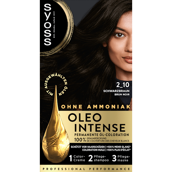 Haarfarbe 2_10 Schwarzbraun Syoss Oleo Intense