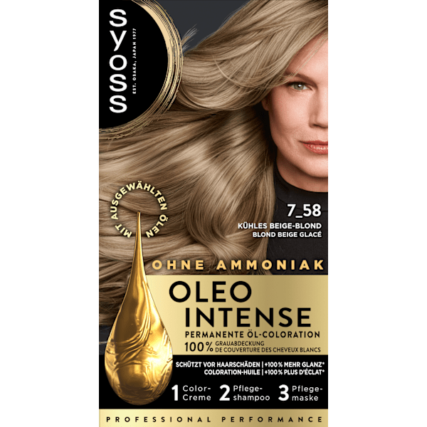 Haarfarbe 7_58 Kühles Blond Syoss Oleo Intense