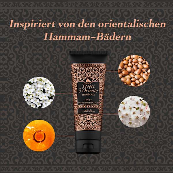 Cremedusche Hammam, Arganöl & Orangenblüte Tesori d'Oriente