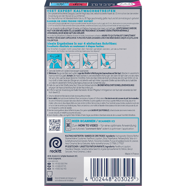 Kaltwachsstreifen Bikinizone & Achseln Veet