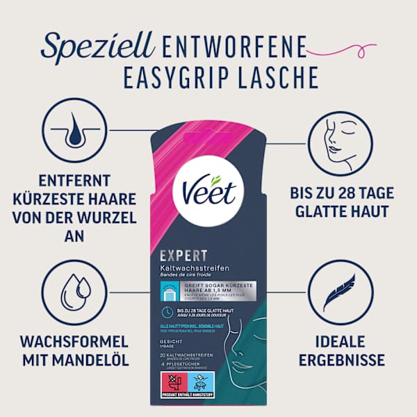 Kaltwachsstreifen Gesicht Expert Veet