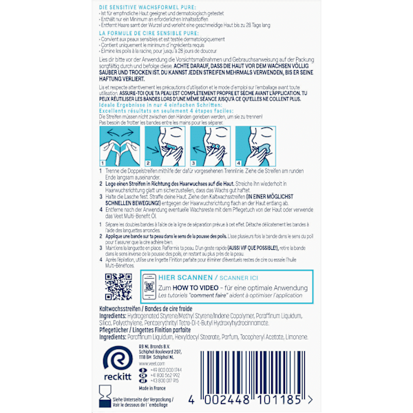 Kaltwachsstreifen Gesicht sensitive Veet