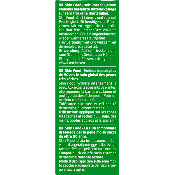 Gesichtscreme Skin Food Nährende Intensivpflege, Reisegröße WELEDA