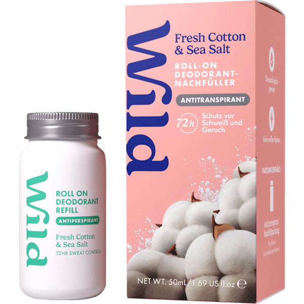 Antitranspirant Deo Roll-on Fresh Cotton & Sea Salt Nachfüllpack Wild