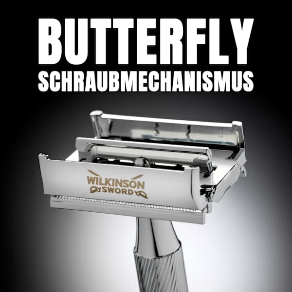 Rasierhobel, Barber´s Style The Edger mit Ersatzklingen WILKINSON SWORD
