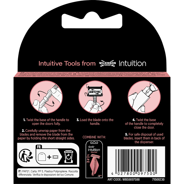 Rasierklingen für Rasierhobel, Intuition Rose Gold WILKINSON SWORD