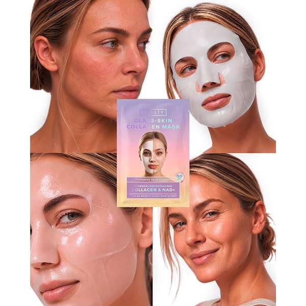 Gesichtsmaske Glass-Skin Hydrogel Kollagen & NAD+ Yeauty